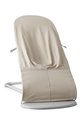 BABYBJORN - leżaczek BLISS WOVEN/JERSEY Tri Fabric, Jasny Beż + Zabawka 