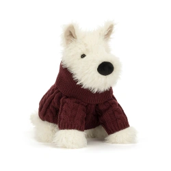 Jellycat - Terrier Kremowy w Swetrze Munro Scottie 25 cm