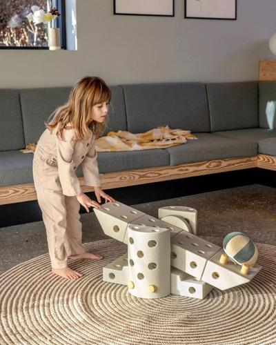 MODU Dreamer set – Kreatywne klocki rozwijające motorykę dużą, Sand Grey / Honey Yellow