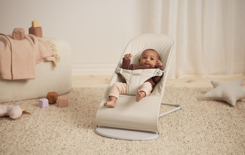 BABYBJORN - leżaczek BLISS WOVEN/JERSEY Tri Fabric, Jasny Beż