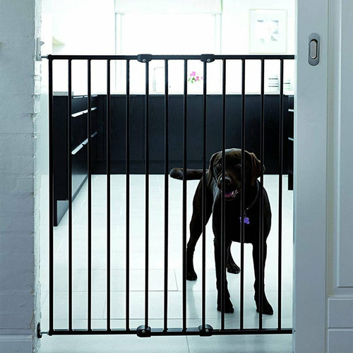 DogSpace - Charlie – bardzo wysoka, przykręcana bramka dla psa, czarna (63.5-107cm)