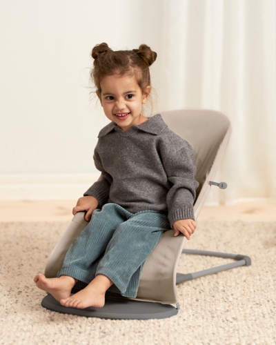 BABYBJORN - leżaczek BLISS WOVEN/JERSEY Tri Fabric, Piaskowoszary