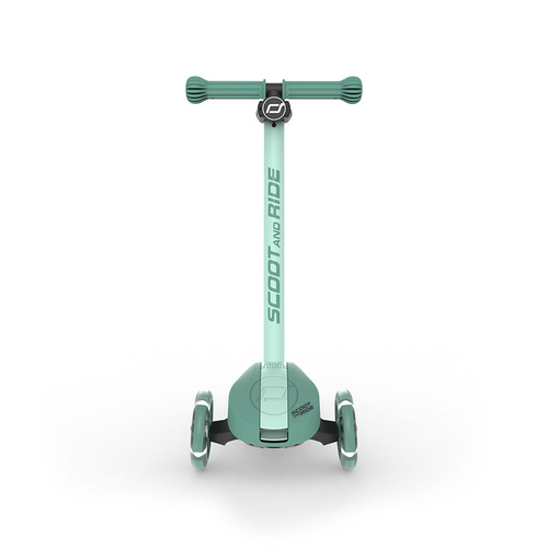 SCOOTANDRIDE - Highwaykick 3S - hulajnoga z systemem sterowania 2w1 i kółkami LED składana 3+, forest
