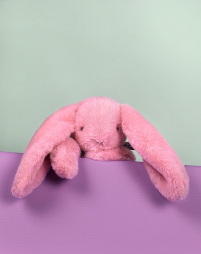 DOUDOU ET COMPAGNIE - pluszowy królik Lapin Fleurette cm, różowy grenadine