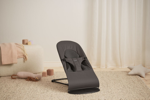 BABYBJORN - leżaczek BLISS WOVEN/JERSEY Tri Fabric, Ciemny Szary