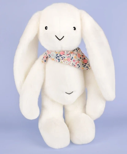 DOUDOU ET COMPAGNIE - pluszowy królik Lapin Fleurette, 50 cm, biały