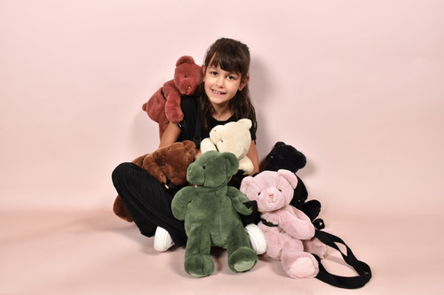 DOUDOU ET COMPAGNIE - pluszowa torba na ramię miś, khaki