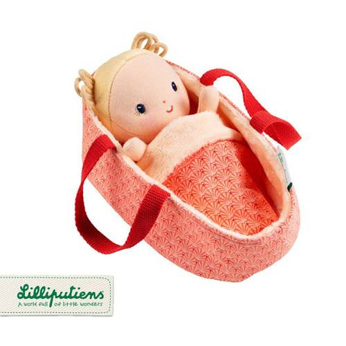 LILLIPUTIENS -  Lalka dzidziuś w koszyczku z ubrankiem i kocykiem Anais 12 m+
