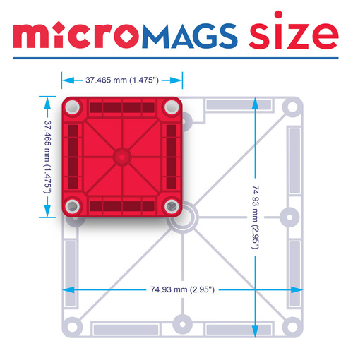 MAGNA-TILES - klocki magnetyczne Travel microMAGS 26 el.