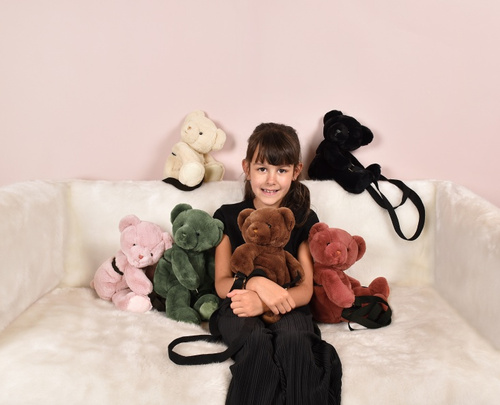 DOUDOU ET COMPAGNIE - pluszowa torba na ramię miś, czarny