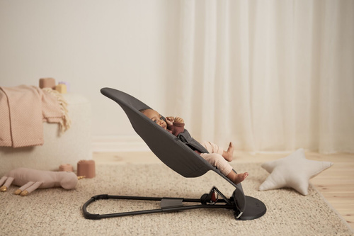 BABYBJORN - leżaczek BLISS WOVEN/JERSEY Tri Fabric, Ciemny Szary