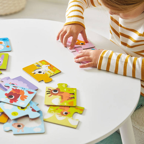 Janod - Pierwsze puzzle do pary Zwierzęta i ich dzieci 24 elementy 2+