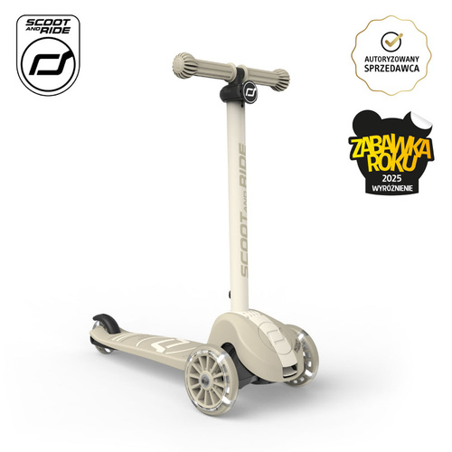 SCOOTANDRIDE - Highwaykick 3S - hulajnoga z systemem sterowania 2w1 i kółkami LED składana 3+, ash