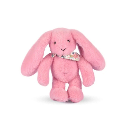 DOUDOU ET COMPAGNIE - pluszowy królik Lapin Fleurette, 25 cm, różowy grenadine