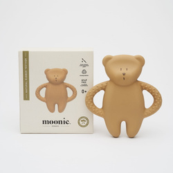 MOONIE - gryzak z naturalnego kauczuku miś, cappuccino