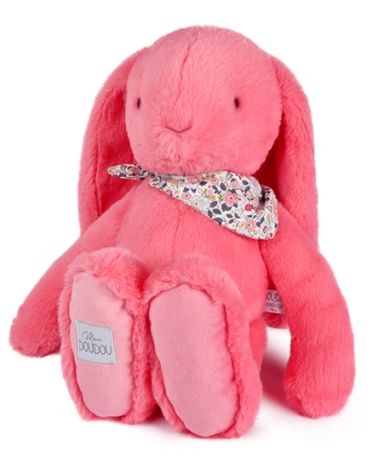 DOUDOU ET COMPAGNIE - pluszowy królik Lapin Fleurette, 70 cm, koral