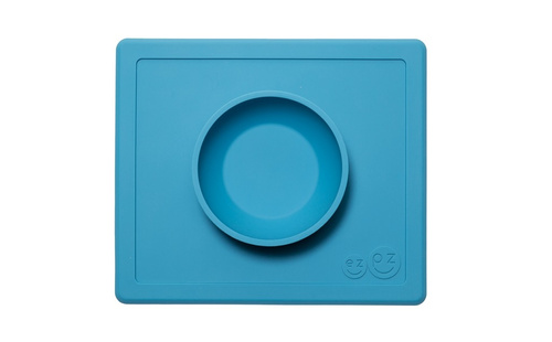EZPZ - Silikonowa miseczka z podkładką 2w1 Happy Bowl niebieska