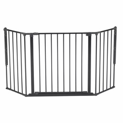 DogSpace - Max M - przykręcana bramka dla psa, czarna (90-146cm)