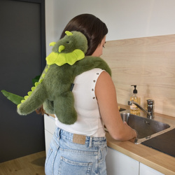 HISTOIRE D'OURS - obciążeniowy pluszowy dinozaur Podcoll, 50 cm, ciemny zielony