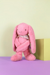 DOUDOU ET COMPAGNIE - pluszowy królik Lapin Fleurette, 50 cm, różowy grenadine