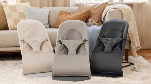 BABYBJORN - leżaczek BLISS WOVEN/JERSEY Tri Fabric, Piaskowoszary