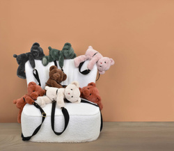 DOUDOU ET COMPAGNIE - pluszowa torba na ramię miś, khaki